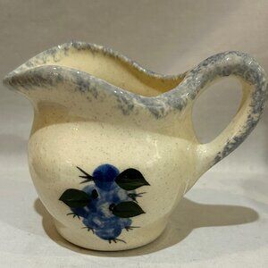 Debbies Maine Blueberry Sponge Ware Pottery Creamer